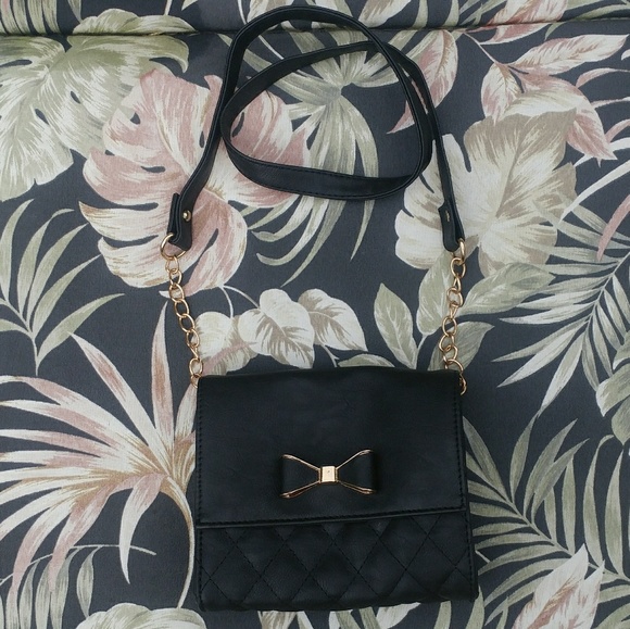 Charlotte Russe Handbags - Quilted black mini purse